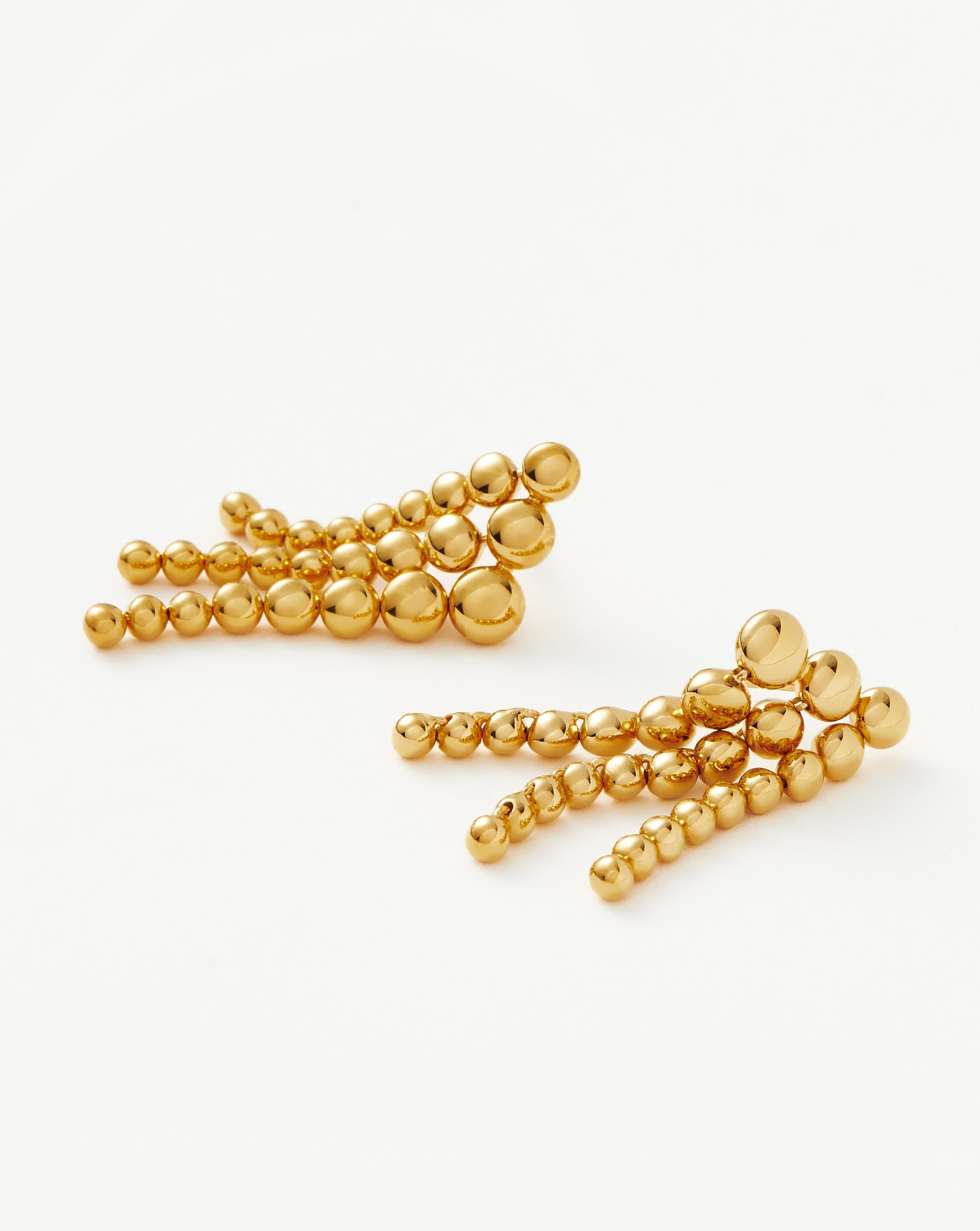 Articulated Beaded Waterfall Stud Earrings | 18ct Gold Plated Vermeil Earrings Missoma 