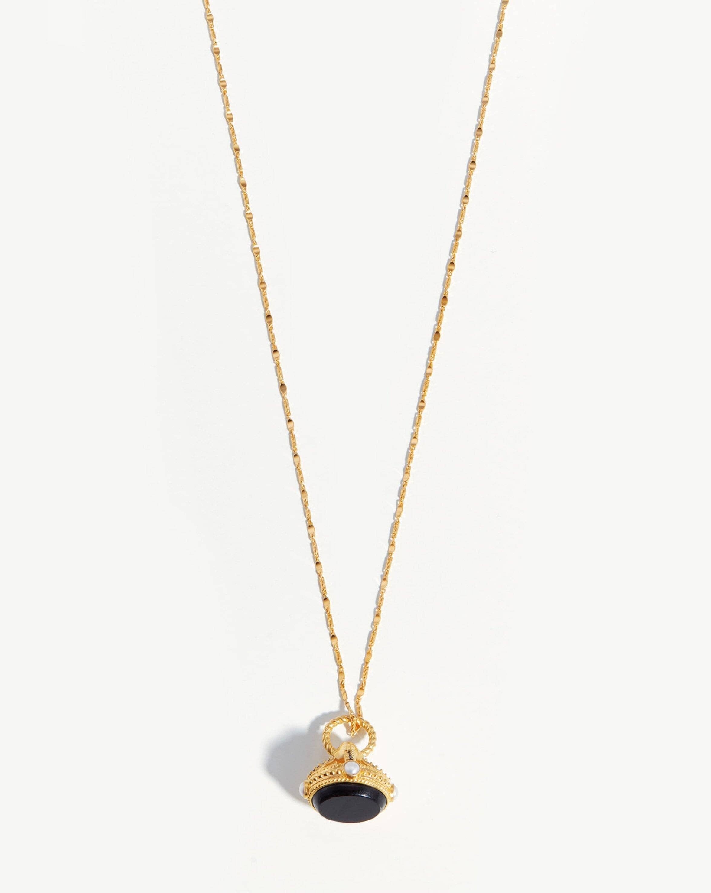 Harris Reed Golden Seal Necklace | 18ct Gold Plated/Pearl & Black Onyx Necklaces Missoma 