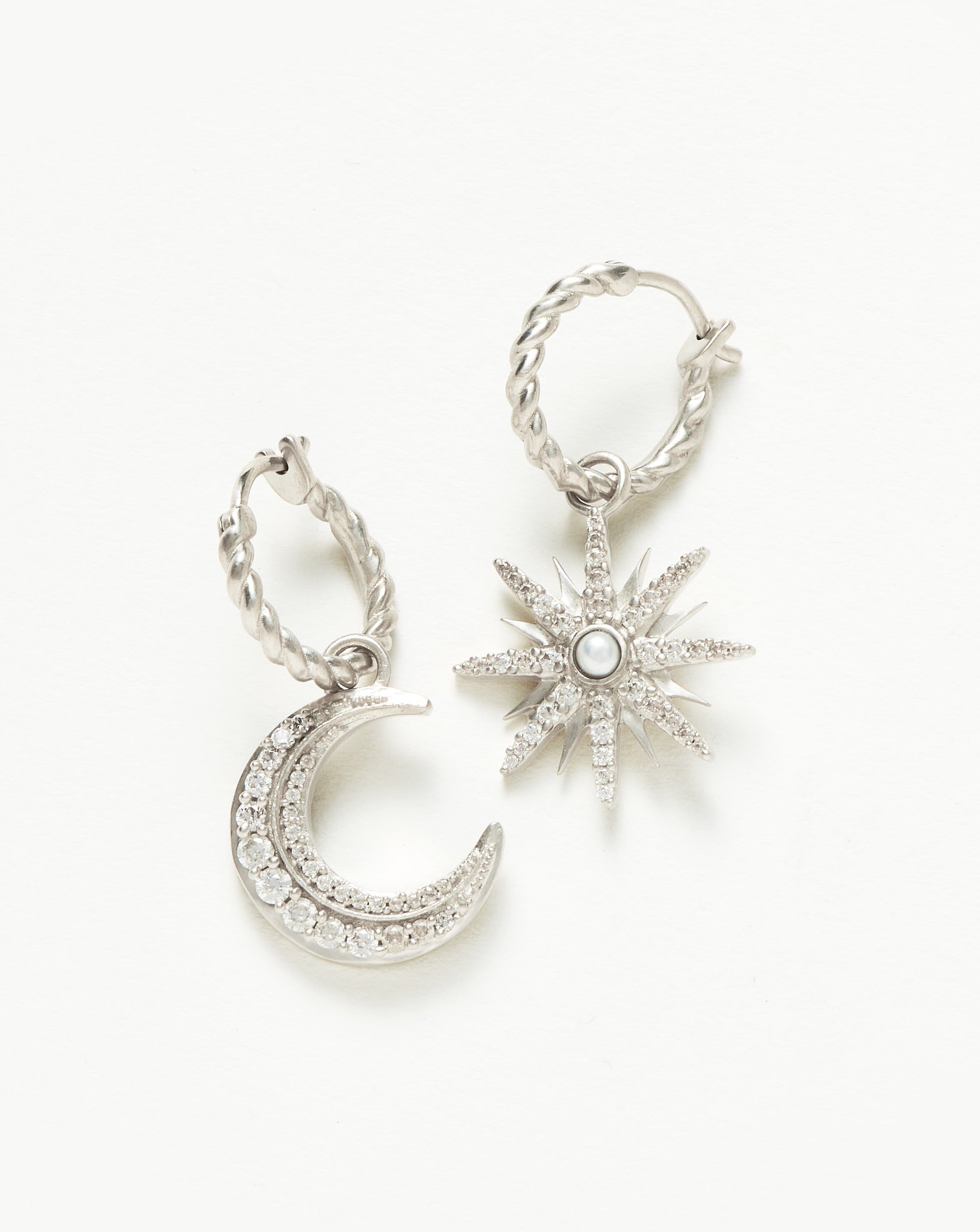 Harris Reed Moonlight Pearl Hoop Earrings | Silver Plated/Pearl Earrings Missoma Silver Plated/Pearl 