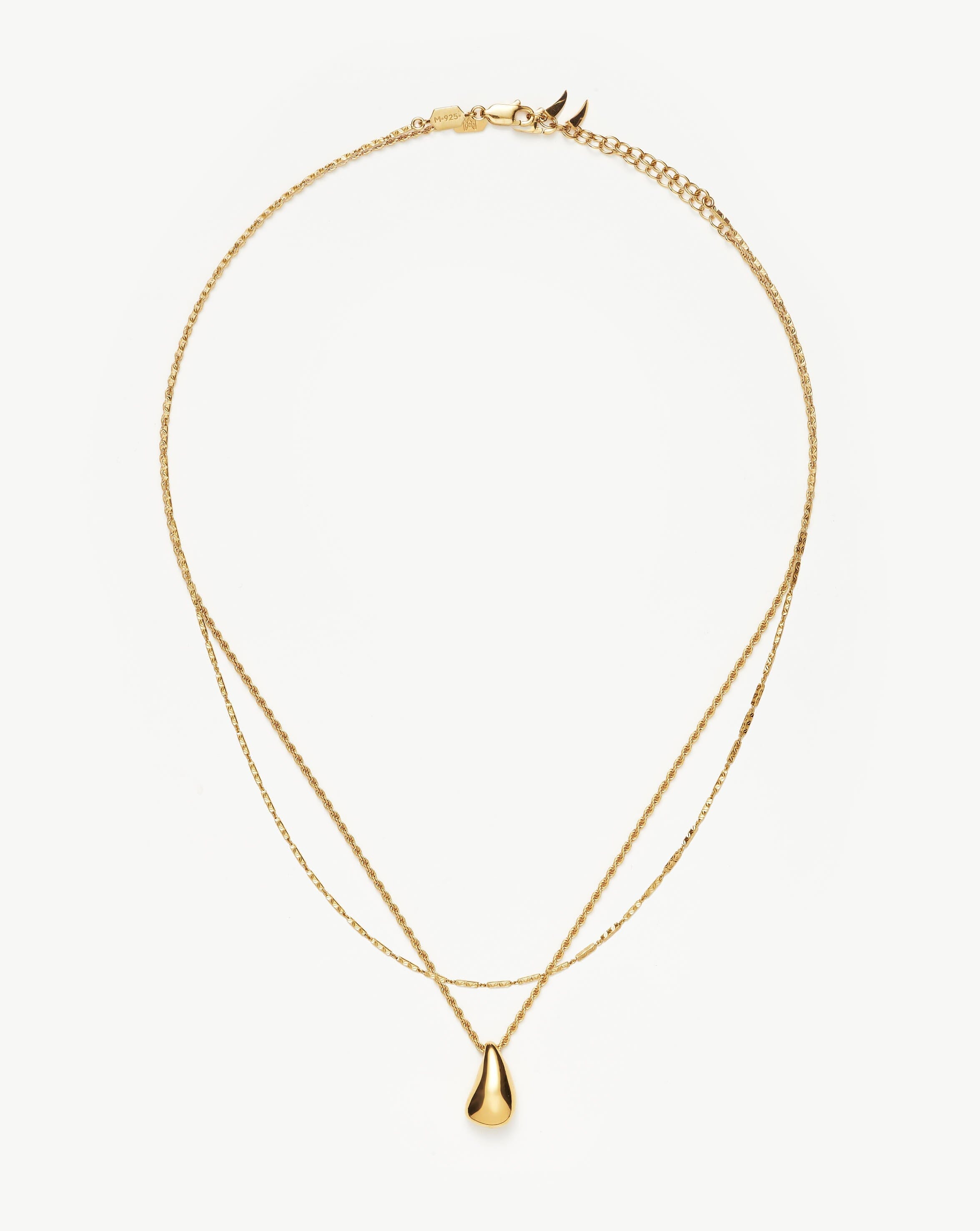 Savi Droplet Pendant Necklace Set Layering Sets Missoma 18ct Gold Plated Vermeil 