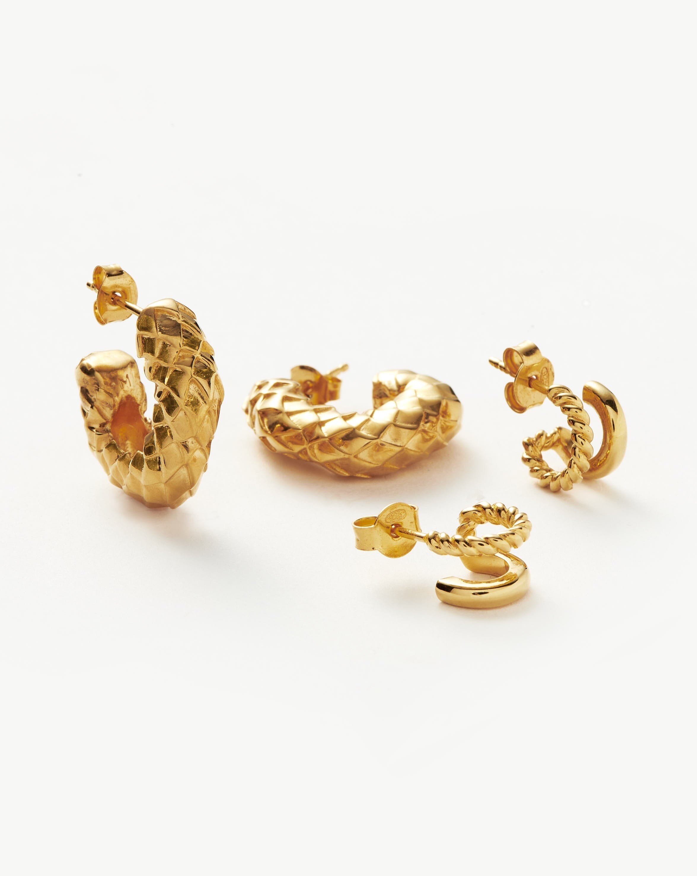 Serpent & Radial Hoop Earring Set Layering Sets Missoma 18ct Gold Plated Vermeil 