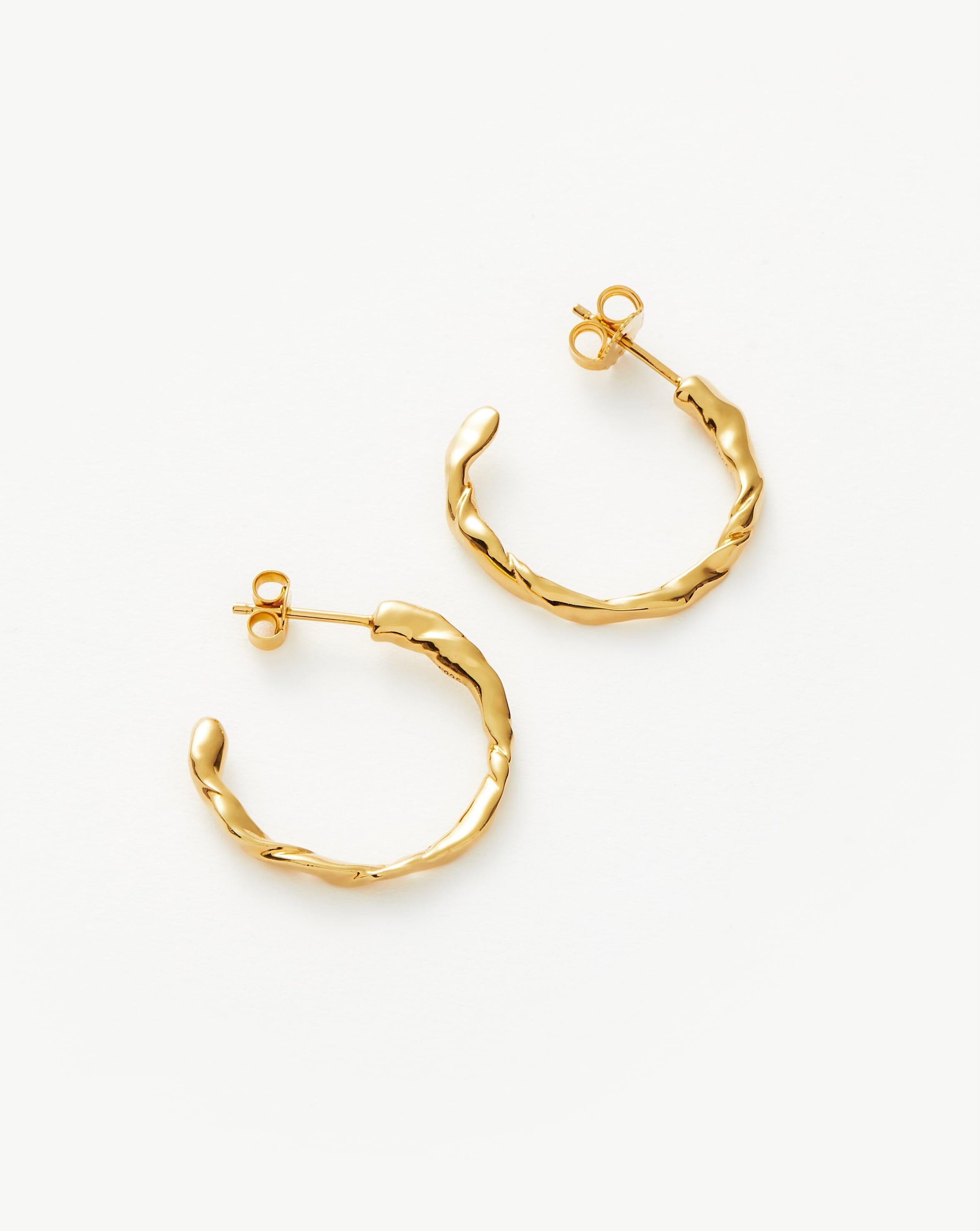 Twisted Medium Hoop Earrings | 18ct Gold Plated Vermeil Earrings Missoma 