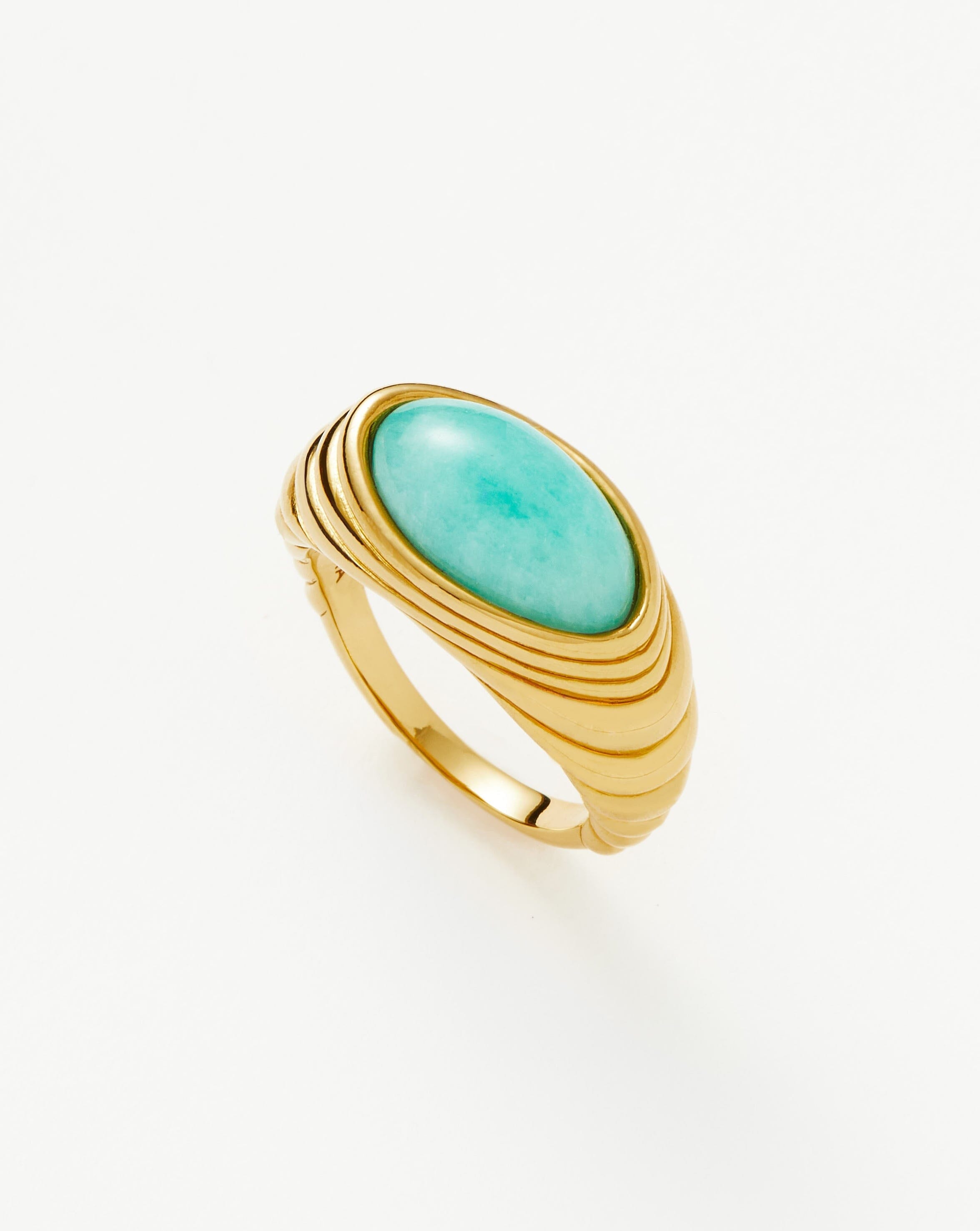 Wavy Ridge Gemstone Ring Rings Missoma 